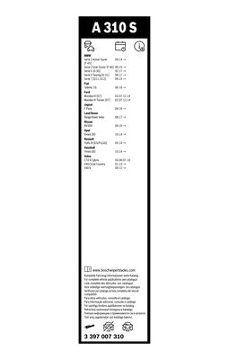 A310S Aerotwin Wiper Blade set 475/650mm for BMW Volvo Ford Land Rover