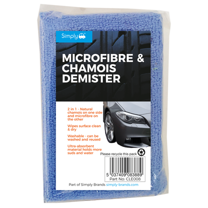 2-in-1 Microfibre/Chamois Demister – Car Window Condensation Remover