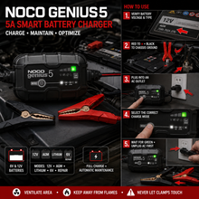 GENIUS 5A Smart Battery Charger – Charge, Maintain & Restore Batteries