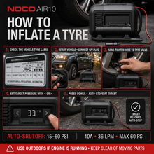AIR 10A Portable Digital Tyre Inflator for Cars, Bikes & SUVs