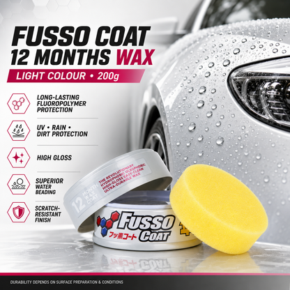 Soft99 Fusso Coat 12 mois longue durée JDM Wax Light 200g