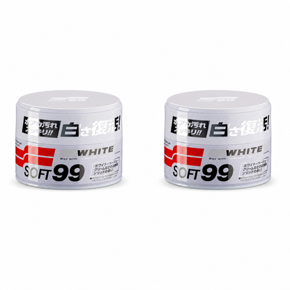 Cire blanche Soft99 300 g, brillant profond et protection de la peinture.