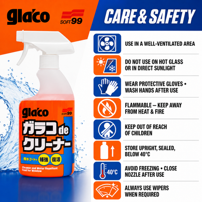 Soft99 Glaco de Cleaner Nettoyant pour vitres et revêtement hydrofuge 400 ml
