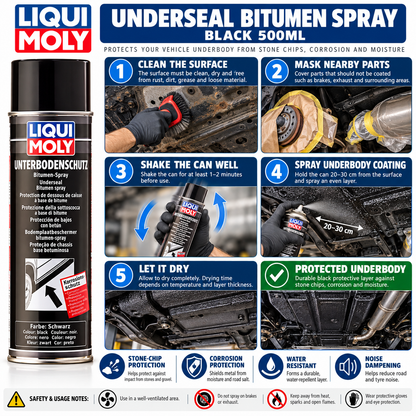 Underseal Bitumen Spray Black 500ML - 6111 [PACK OF 12]