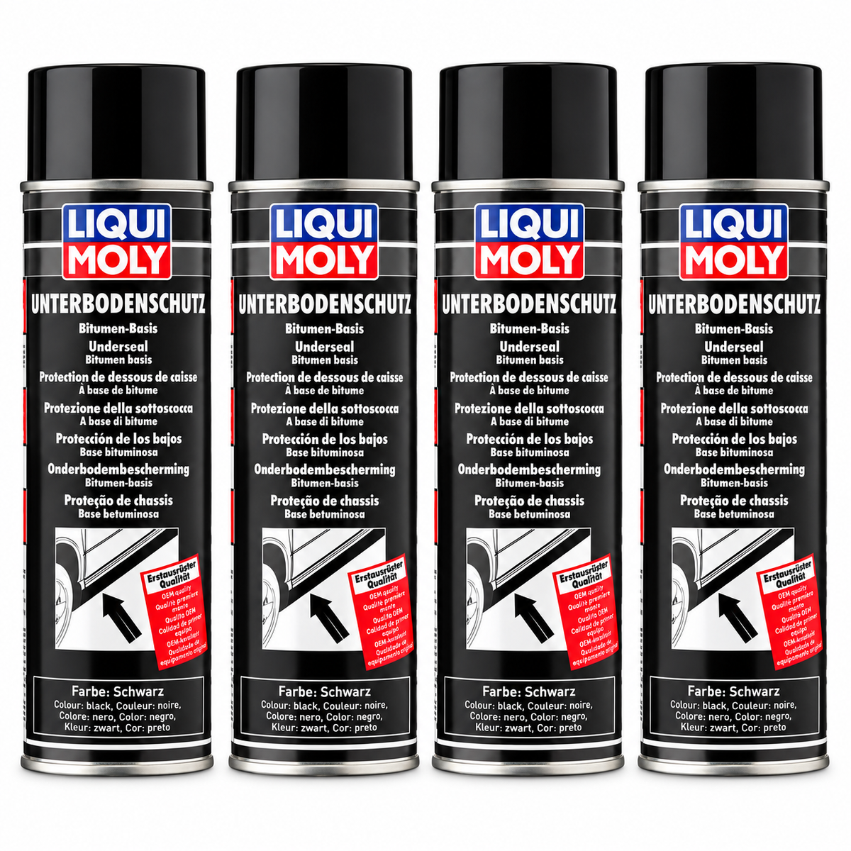Underseal Bitumen Spray Black 500ML - 6111 [PACK OF 4]