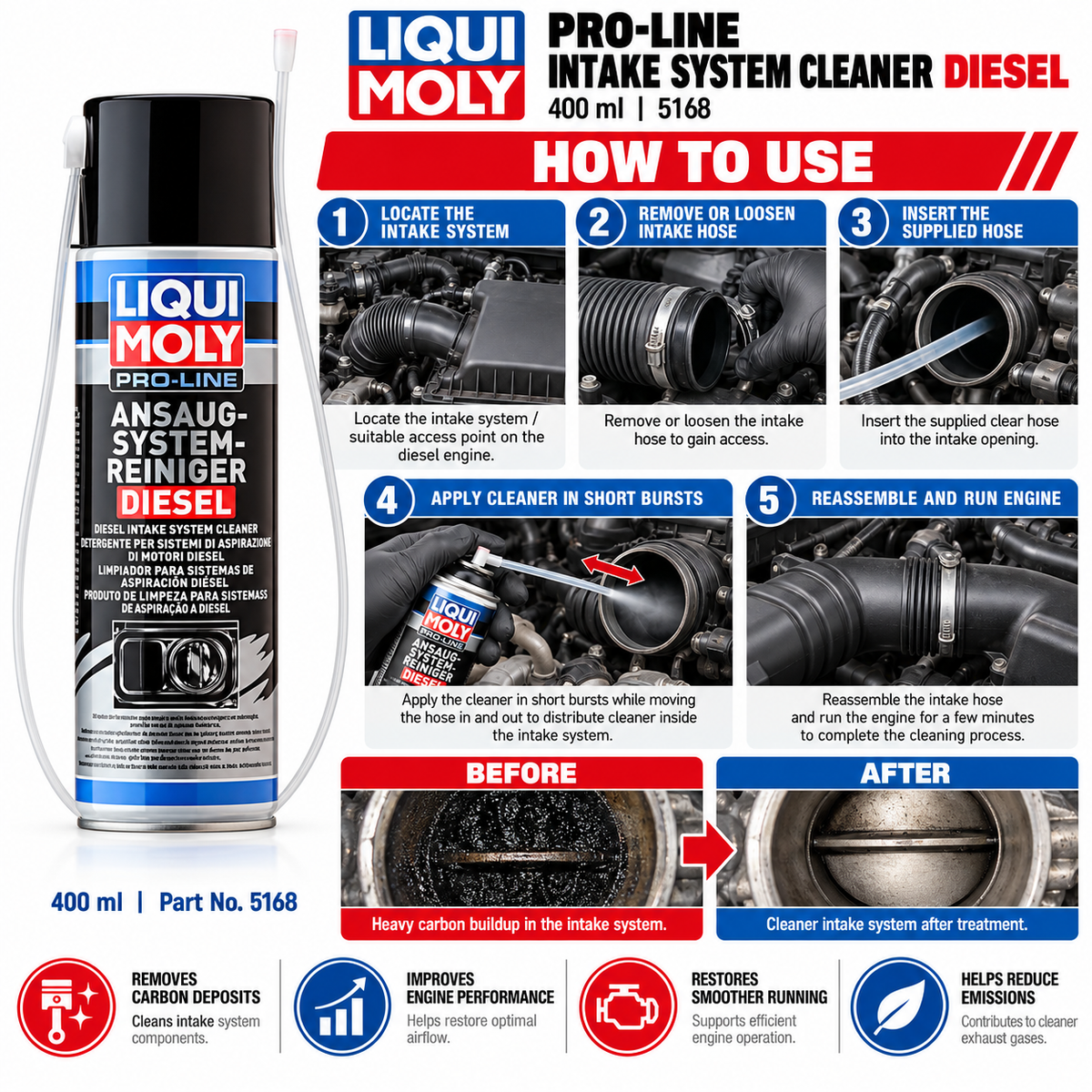 Pro-Line Intake System Cleaner Diesel 400ml - 5168 [PACK OF 4]