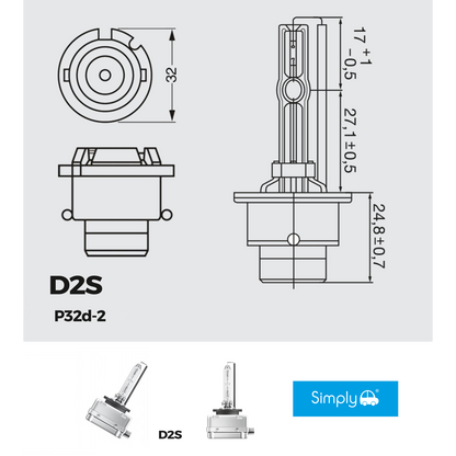 D2S Xenon Headlamp Bulb – E-Marked HID Car Headlight Replacement