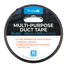 Black Duct Tape 48mm x 10m  – Heavy Duty Multi-Purpose Repair Tape