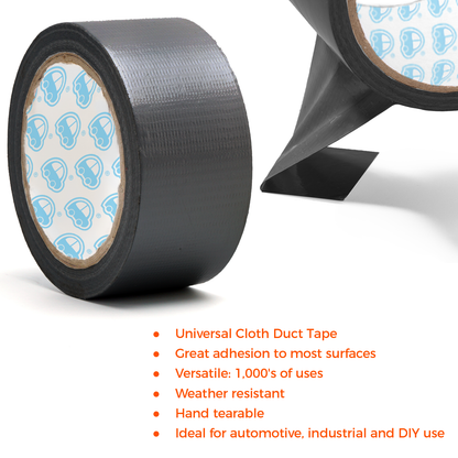 Black Duct Tape 48mm x 10m  – Heavy Duty Multi-Purpose Repair Tape