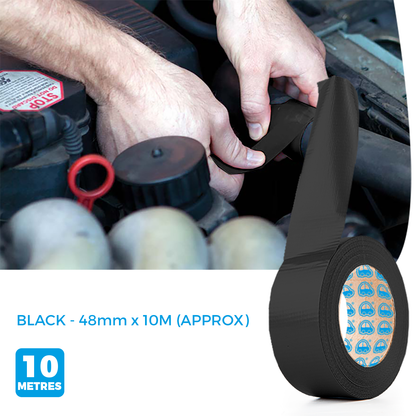 Black Duct Tape 48mm x 10m  – Heavy Duty Multi-Purpose Repair Tape