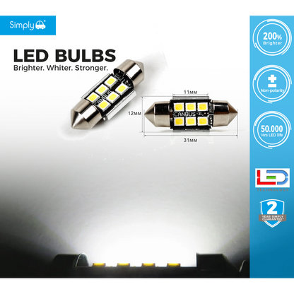 269 6 LED White CANBUS Bulbs (Twin Pack) – Bright Interior & Side Light Upgrade