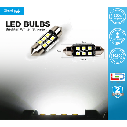 S272 6 LED White CANBUS Interior Light Bulbs – Pack of 2