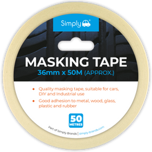 36mm x 50m Professional Masking Tape – Car Paint, DIY & Repair Tape