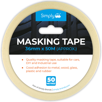 36mm x 50m Professional Masking Tape – Car Paint, DIY & Repair Tape
