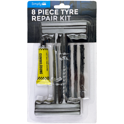8-Piece Wheel Tyre Repair Kit – Emergency Puncture Repair Set