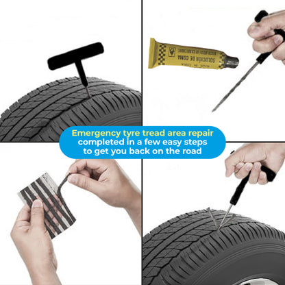 8-Piece Wheel Tyre Repair Kit – Emergency Puncture Repair Set