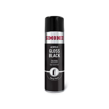 Peinture Acrylique en Spray Noir Brillant Simoniz Aérosol 500 ml